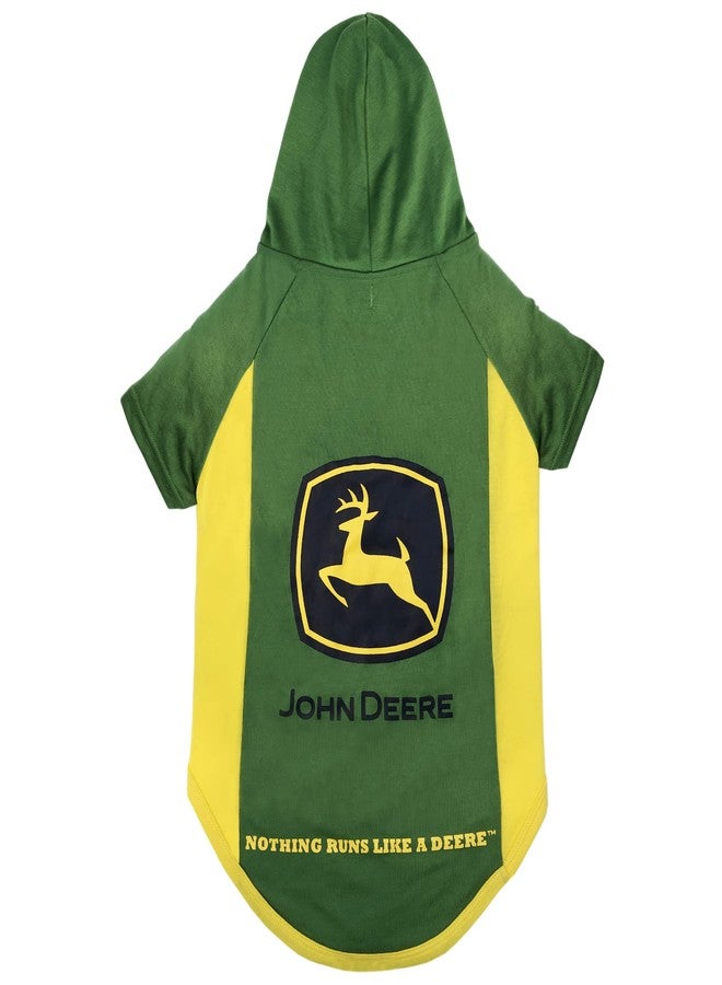 Pets First John Deere Dog Hoodie T-Shirt,Medium. Warm Pet Clothing with Hood for Pets,Dogs,Cats,Puppies,Kittens. Soft,Durable Pet Hoody CAT Tee Shirt Jacket Polo Costume Licensed,Green,JOD-4044-MD - Image 1